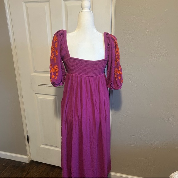 Free people embroidered Purple Maxi long Dress - Picture 6 of 7